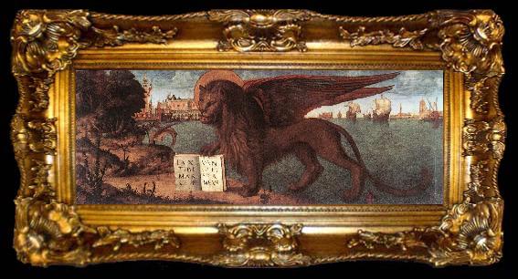 framed  CARPACCIO, Vittore The Lion of St Mark fdg, ta009-2